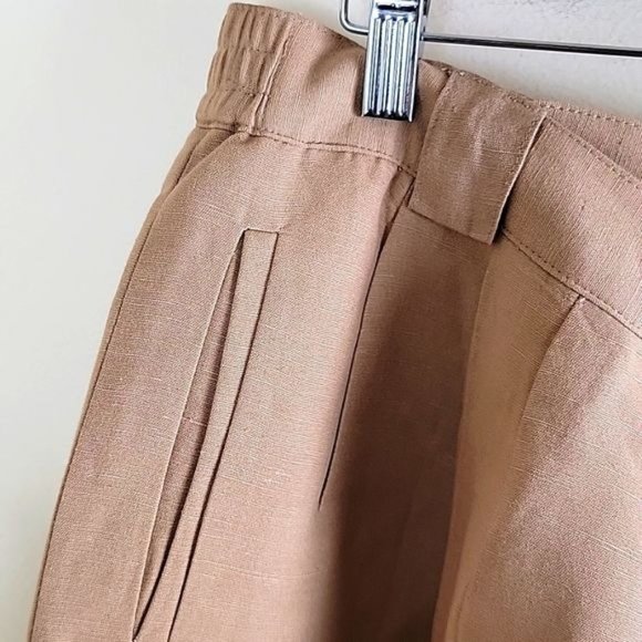 Giorgio Sant' Angelo Women's Linen Blend Trouser Tapered color Tan Plus size 22 - Picture 8 of 8